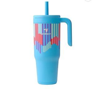 Reduce 40oz Chiller Tumbler with Handle with Spill-Proof Straw, Candy Stripe